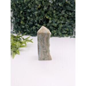 Hemimorphite point with druzy home display piece natural boho aqua blue Witch